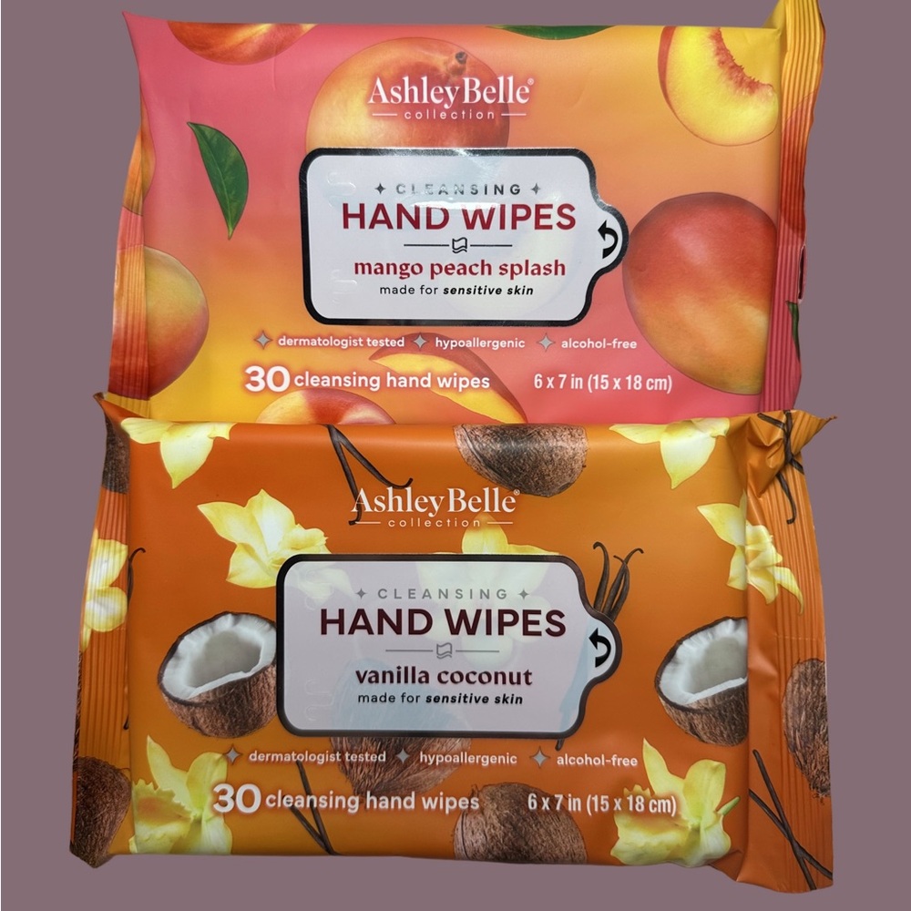 Cleansing Hand Wipes – Mango Peach Splash & Vanilla Coconut